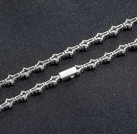NOVA Silver - ICED OUT crossed Bracelet