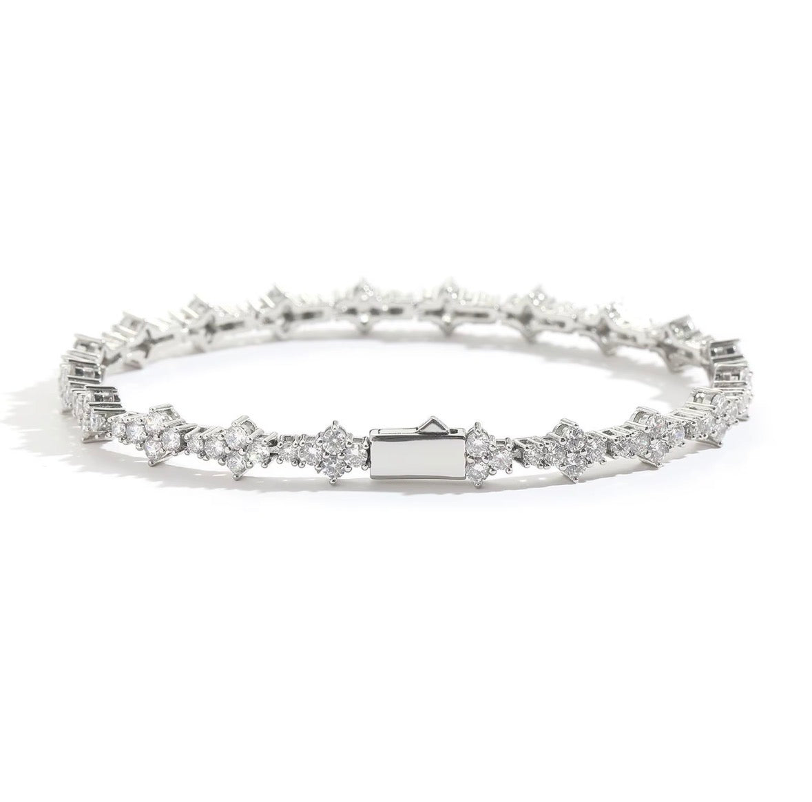NOVA Silver - ICED OUT crossed Bracelet